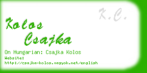 kolos csajka business card